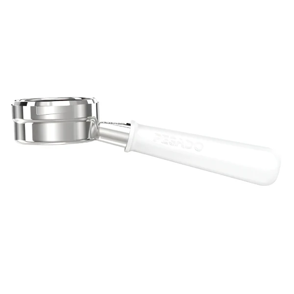Pesado Stainless Steel Bottomless Hybrid Portafilter (Gaggia Classic) - White / Black - Image 15