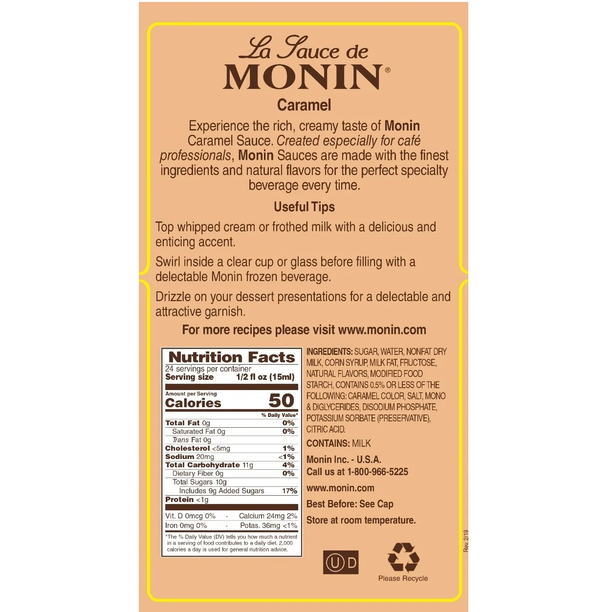 Monin Caramel Sauce - 64oz - Image 4