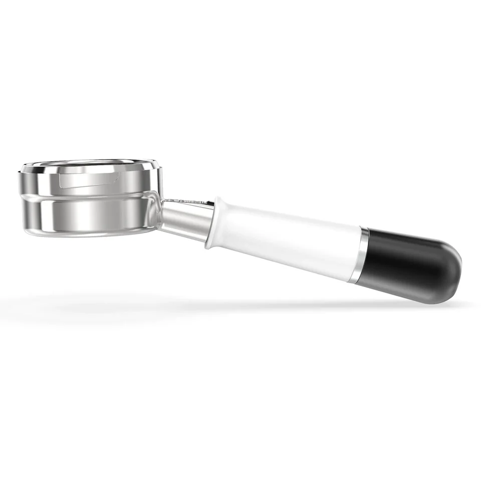 Pesado Stainless Steel Bottomless Hybrid Portafilter (Gaggia Classic) - White / Black - Image 8