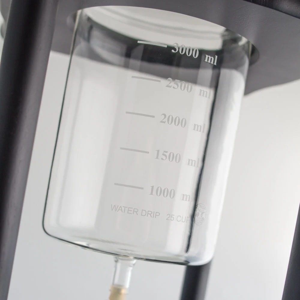 Yama Glass 25 Cup Cold Drip Maker Straight Black Wood Frame - Image 4
