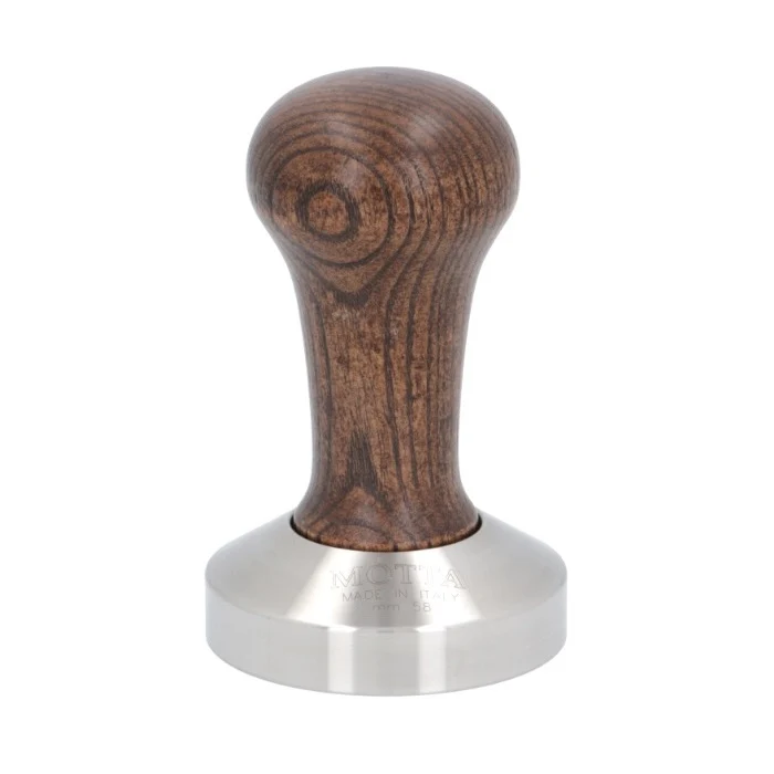 Motta Wooden Coffee Tamper - 53mm (Breville compatible) / Flat / Carbon Look